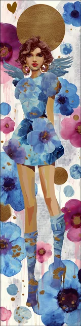 Free angel bookmark featuring stylish angel